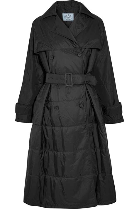 prada oversized double-breasted quilted shell coat|prada re nylon down jacket.